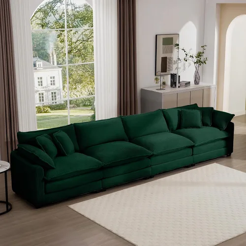 Vista 15 de Aoowow Sofá de dos plazas de pana, modernos sofás de nube de 2 plazas para sala de estar, sofás modulares de nube seccionales con asiento profundo