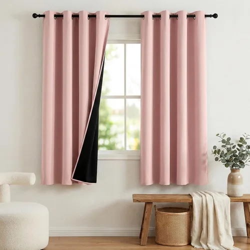 Vista 26 de NICETOWN Cortinas 100% Opacas Cortas de 36 Pulgadas de Largo para Dormitorio, Privacidad Aislamiento Térmico con Ojales Cortinas de Ventana