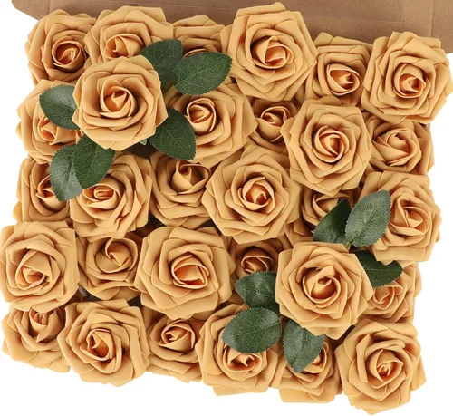 Vista 18 de MACTING 30 PCS Flores Artificiales Rosas Negras y Blancas Flores Falsas con Tallo Rosas de Espuma de Tacto Real para Boda Bola de Besos Ramillete