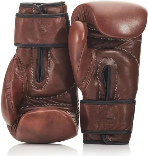 Vista 2 de GUANTES DE BOXEO DE PIEL MARRÓN PRO HERITAGE (STRAP UP)