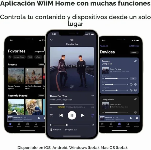 Vista 7 de WiiM Mini AirPlay 2 - Streamer de audio inalámbrico, estéreo multihabitación, preamplificador, funciona con asistentes de voz Alexa y Siri