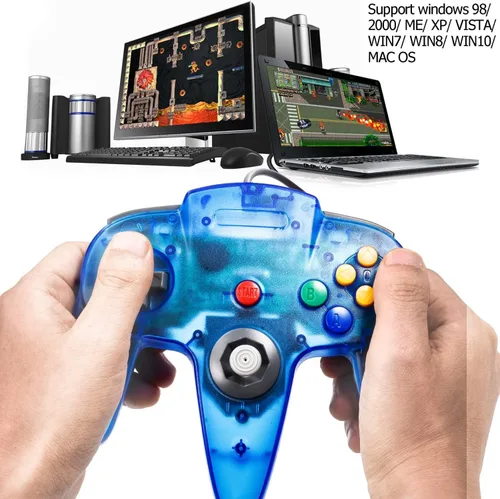 Vista 2 de KIWITATA Classic N64 Controller for PC, Retro N64 Wired Remote USB Game Pad Joypad Controller for Windows XP 7 8 11 & MAC & Raspberry Pi