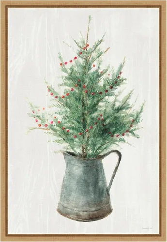 Vista 12 de Amanti Art Framed Canvas Wall Art 23x16 White and Bright Christmas Tree II by Danhui Nai, Framed Wall Art Canvas, Holidays Artwork, Traditional