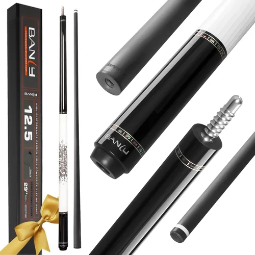 Vista 14 de Banly Carbon Fiber Pool Cue Stick 12.5mm Time Crystal Tip, Low Deflection Pool Cue Professional Billiard Cue Sticks with Gift Box