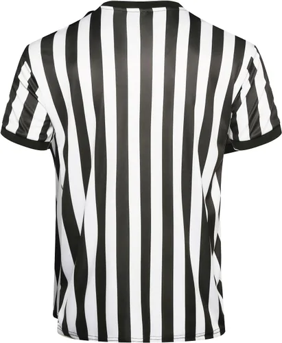 Vista 6 de redgino Camisa de árbitro para hombre de mujer Negra y blanca a rayas Fútbol Fútbol americano Baloncesto Jersey de árbitro de Halloween