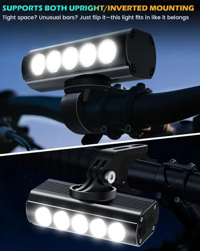 Vista 3 de Super Bright Bike Lights for Night Riding- USB Rechargeable Bicycle Headlights, IPX5 Waterproof Bike Headlight and Taillight, Bicycle Light Set for