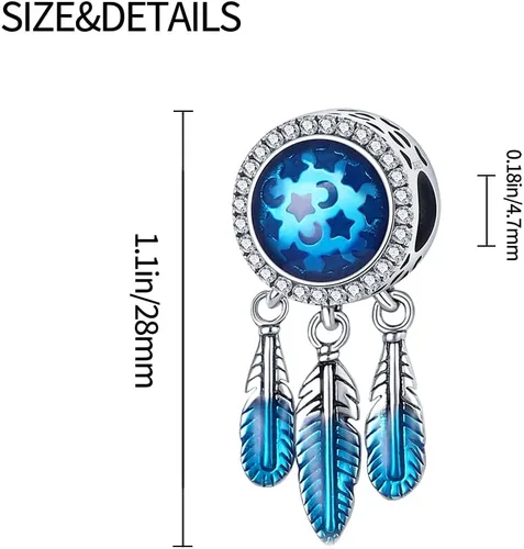 Vista 3 de TINSLO Charms Beads fits for Charms Bracelets for Woman 925 sterling silver suspension pendants and CZ stones, women DIY jewelry