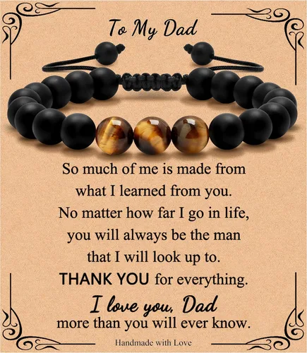 Vista 28 de Pulsera de regalos para hombres para papá hijo mi hombre novio marido hermano nieto abuelo papá bonus sobrino tío cumpleaños día del padre