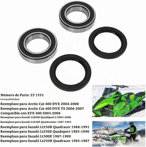 Vista 4 de Juego de sellos de rodamientos de rueda de eje trasero 25 1331 para LTZ400 QuadSport Z 2003-2008