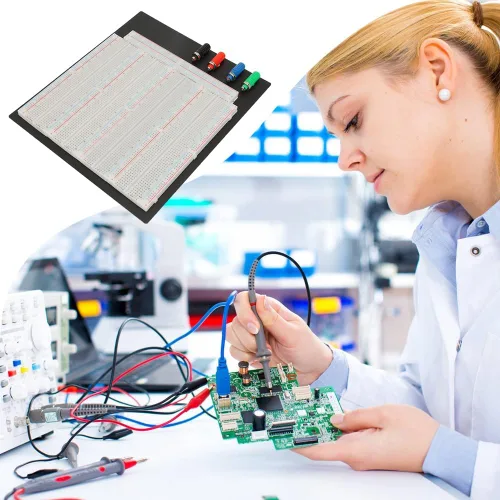 Vista 4 de Joyzan Breadboard, 3220 puntos de amarre Mini placa de prueba de circuito ZY 208 circuito de prueba de puentes módulo de fuente de alimentación