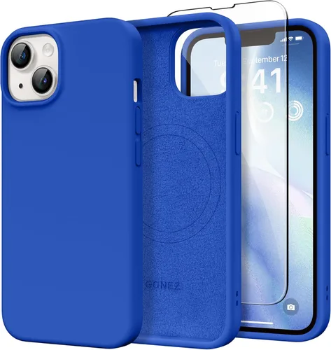 Vista 269 de GONEZ Funda magnética para iPhone 14, compatible con Magsafe, con protector de pantalla + protector de cámara, forro de microfibra antiarañazos