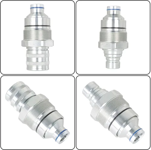 Vista 3 de 7246802 7246799, kit de acoplador de cara plana macho y hembra compatible con cargadora de minicargadora Bobcat