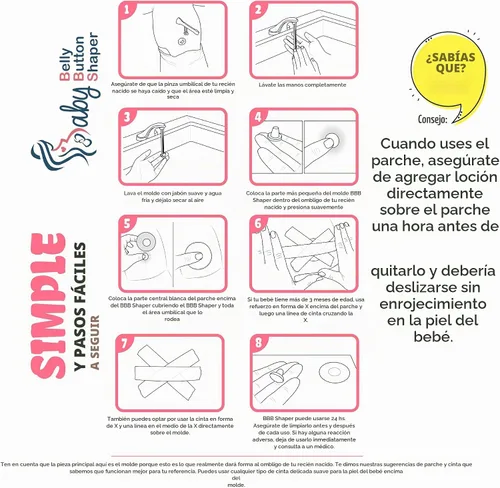 Vista 6 de Parches para el ombligo para bebé, 30 piezas, parches de algodón imprescindibles para el bebé, parches para el ombligo del bebé, moldeador