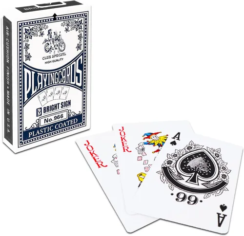 Vista 6 de Juego de cartas de juego con revestimiento de plástico, paquete de 3 cartas especiales No. 976 para póker, noches de juego, blackjack, fiestas