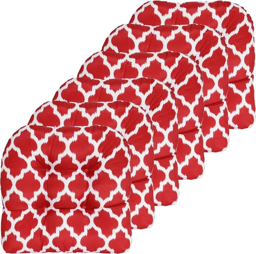 Vista 55 de Sweet Home Collection - Cojines para silla de patio y exterior, almohadillas prémium con relleno grueso y cómodo de fibra, mechones, 19 x 19 Negro