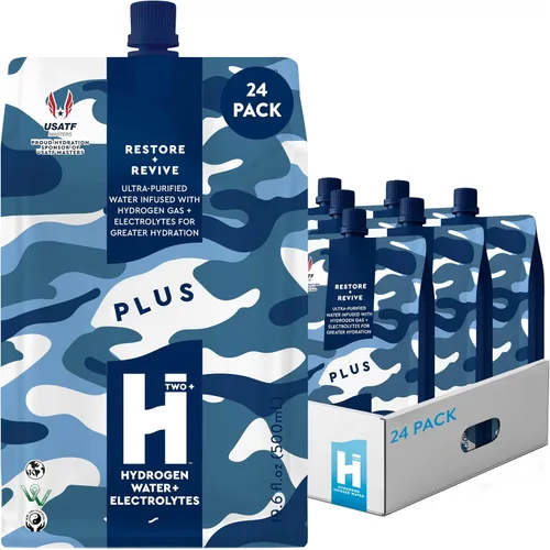 Vista 21 de HTWO Plus Agua de hidrógeno molecular con electrolitos, sabor a limonada de uva, paquetes de hidratación sin azúcar, paquete de 6 unidades de 16.9