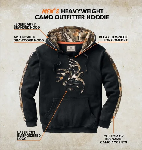 Vista 2 de Legendary Whitetails - Sudadera con capucha para hombre con detalles de camuflaje