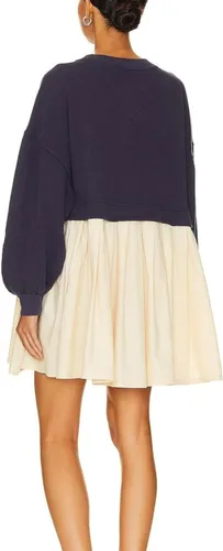 Vista 7 de Sudadera para mujer, minivestido de manga larga de gran tamaño, sin botones, sudaderas y vestidos
