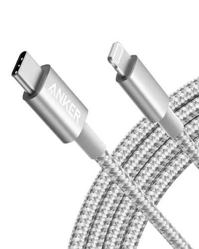 Vista 9 de Anker Nuevo Cable de Nylon USB C a Lightning, Certificado MFi de Apple para iPhone Serie 14, y Más (1 pie, Negro)