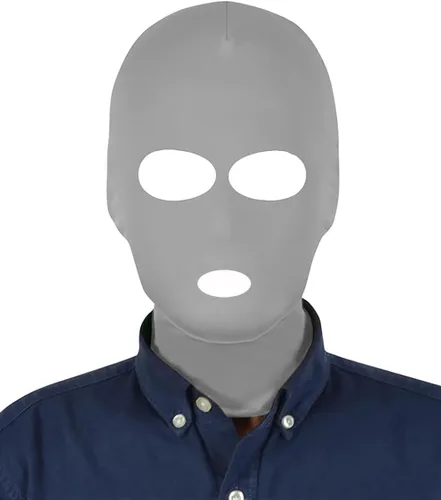 Vista 6 de Máscara facial completa unisex de 3 agujeros, elástica, transpirable, para Halloween, disfraz de cosplay, capucha Zentai
