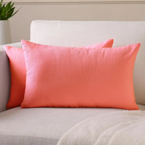 Vista 67 de Encasa XO Juego de 2 fundas de almohada de 12 x 12 pulgadas, color beige, sin rellenos, fundas de almohada de algodón para sala de estar, cama