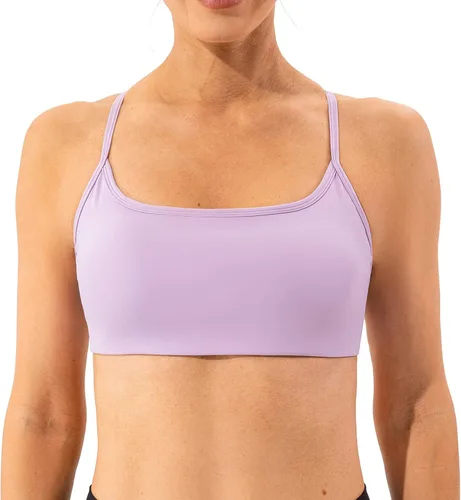 Vista 2 de Lavento Brasier deportivo para mujer, con espalda cruzada abierta, de bajo impacto, sexy, con tirantes delgados, para yoga, entrenamiento
