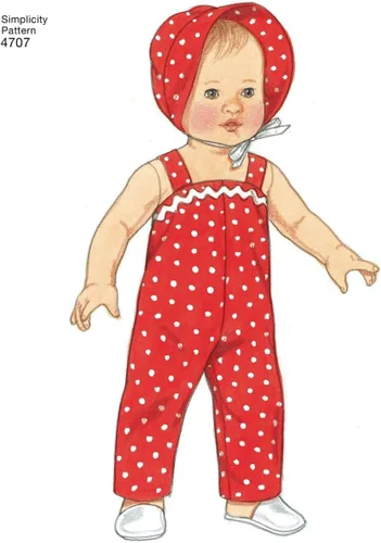 Vista 5 de Simplicity 4707 - Patrones de costura vintage para muñecas de bebé para niñas por Teri, A (S-L)