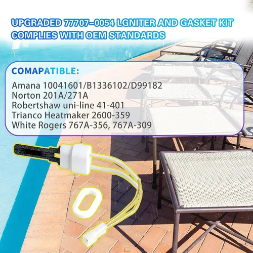 Vista 3 de 77707-0054 Kit de juntas y lgniter para piscina Pentair Sta-Rite Max-E-Therm MasterTemp Pool 125 175 200 250 300 333 400