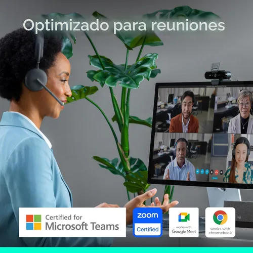 Vista 6 de Logitech Brio - Cámara web 4K, para videollamadas, micrófono con cancelación de ruido, corrección de luz HD automática, amplio campo de visión