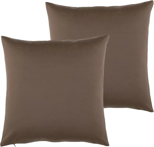 Vista 3 de Jeanerlor Juego de 2 fundas de almohada decorativas de piel sintética con textura de 24 x 24 pulgadas para sofá, duradera, elegante, cómoda