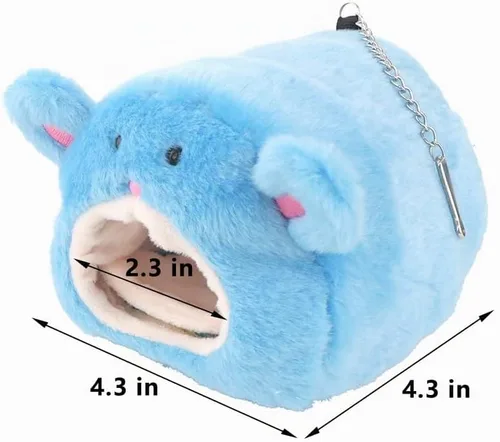 Vista 6 de VTurboWay Juego de 2 piezas de cama de algodón cálido para el invierno, diseño de oso lindo con tapete de cama para hámster, conejillo de indias