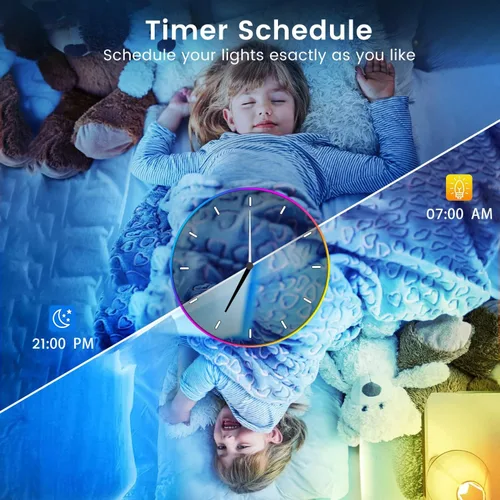 Vista 4 de TJOY - Tira de luces LED con Bluetooth de 100 pies para niños, luces que cambian de color para dormitorio, iluminación de cinta RGB