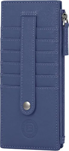 Vista 20 de Leatherboss - Funda para tarjetas todo en uno, cartera delgada con correa de protección para tarjetas, Beige, Cartera con tarjetero