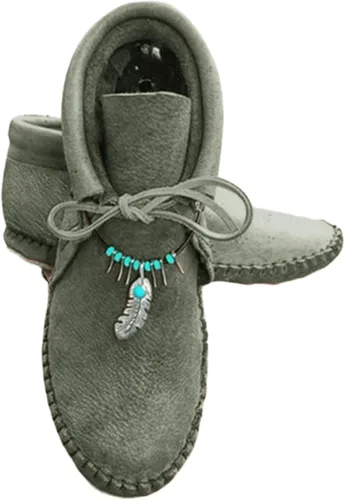 Vista 17 de Ladmiple Botas de tobillo para mujer, sin tacón, casual, con cremallera lateral, botas cortas vaqueras occidentales, zapatos para caminar