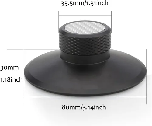 Vista 3 de Tertullus Estabilizador de peso de registro, disco de vinilo de aluminio Accesorios para tocadiscos (negro)
