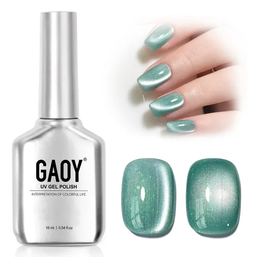 Vista 77 de GAOY Esmalte de uñas de gel Brown Cat Eye, 4629 azul ámbar, 0.5 fl oz Ámbar azul