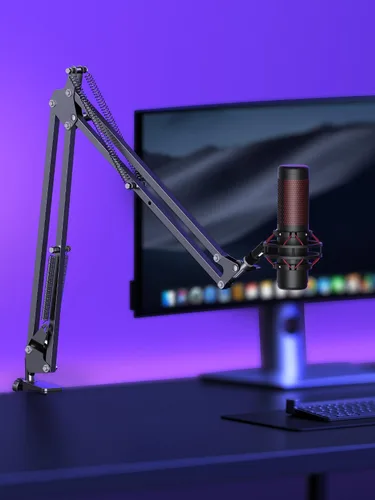 Vista 9 de InnoGear Soporte de micrófono para Blue Yeti, soporte de micrófono de servicio pesado con pantalla antiviento de micrófono y filtro pop de micrófono