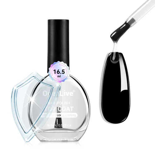 Vista 12 de OpenLive 2 esmaltes de uñas transparentes de capa superior brillante, esmalte de uñas regular de secado rápido, acabado de alto brillo, protección