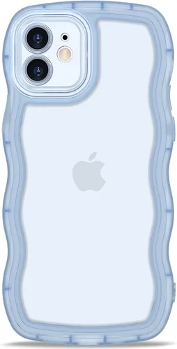 Vista 49 de Anuck Funda para iPhone 13 Pro con borde ondulado, diseño trasero transparente, agarre antideslizante, forma de marco rizado ondulado, a prueba