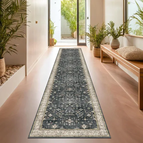 Vista 71 de Hazo Haus – Alfombra pequeña para entrada, cocina o baño, antideslizante con base de goma, resistente a las manchas y a la decoloración, diseño