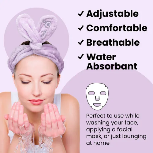 Vista 2 de Lindo Twist-N-Twirl - Diadema de lavado facial, talla única, ajustable, cómoda tela de felpa, antideslizante, perfecta para máscaras, para mujeres