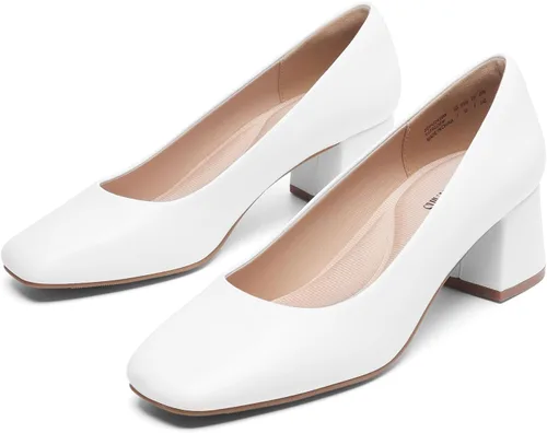 Vista 3 de DREAM PAIRS Zapatos de tacón bajo y grueso para mujer, zapatos de vestir cómodos sin cordones para boda, fiesta, oficina