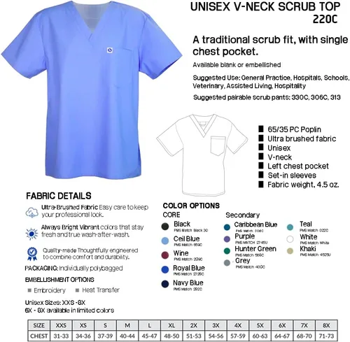 Vista 6 de SPECTRUM UNIFORMS Scrubs Top Doctor & Nurse Coat Yoga Unisex V-Neck Ideal for Medical Professionals Hospital and Lab Workwear