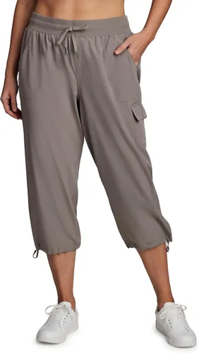 Vista 12 de RBX Active - Pantalón capri de talla grande con cordón, ligero, tejido elástico y estilo cargo, para mujer Albahaca