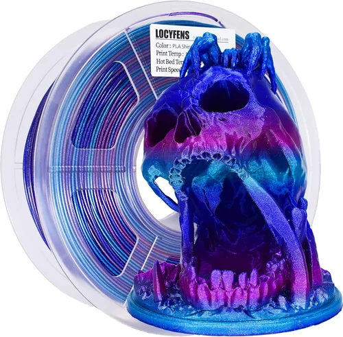 Vista 11 de Filamento para Impresora 3D PLA, Filamento PLA Arcoíris 1.75mm +/-0.02mm, Filamento PLA de Seda de Doble Color, Paquete de Filamento 3D Coextruido 2