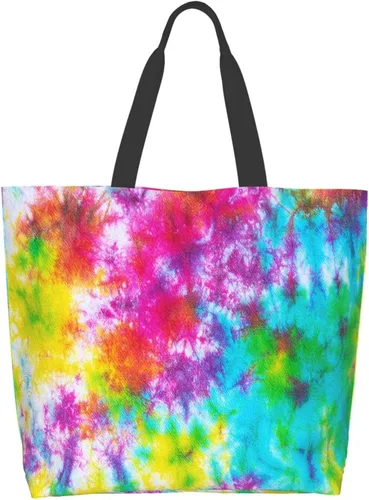 Vista 22 de Famame Canvas Tote Bag Large Women Casual Shoulder Bag Handbag Reusable Multipurpose Shopping Grocery Bag