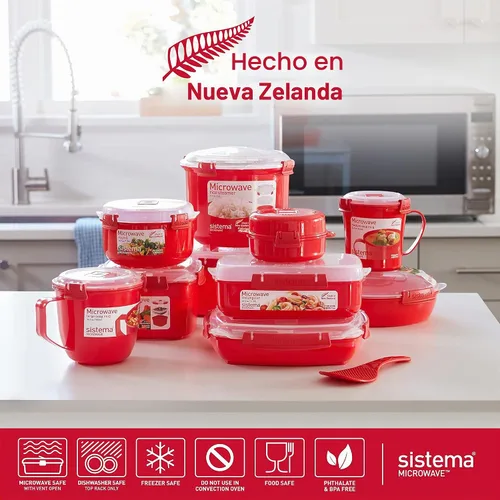 Vista 6 de Sistema 1117 Utensilio de cocina para cocinar huevos de manera fácil en el microondas, color rojo