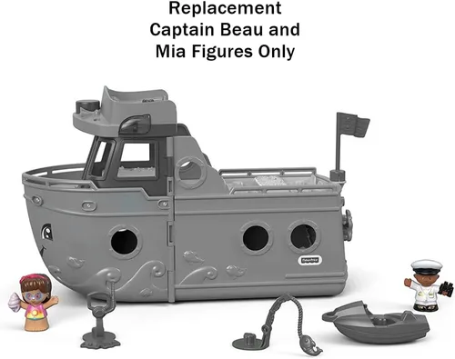 Vista 6 de Piezas de repuesto para Fisher-Price Little People Travel Together Friend Ship - FHD92 ~ Figuras de repuesto del capitán Beau y Mia