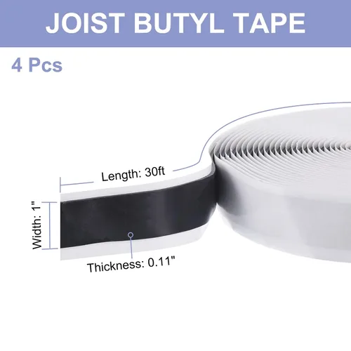 Vista 2 de PATIKIL Cinta de sellado de butilo de 30 pies x 1 pulgada x 1/8 pulgadas, cinta sellante de butilo negra de goma de butilo, cinta de masilla