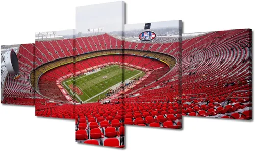 Vista 8 de Arte de pared en lienzo de estadio Allegiant, arte de pared para sala de estar, equipo de fútbol americano, pintura moderna de Nevada Las Vegas
